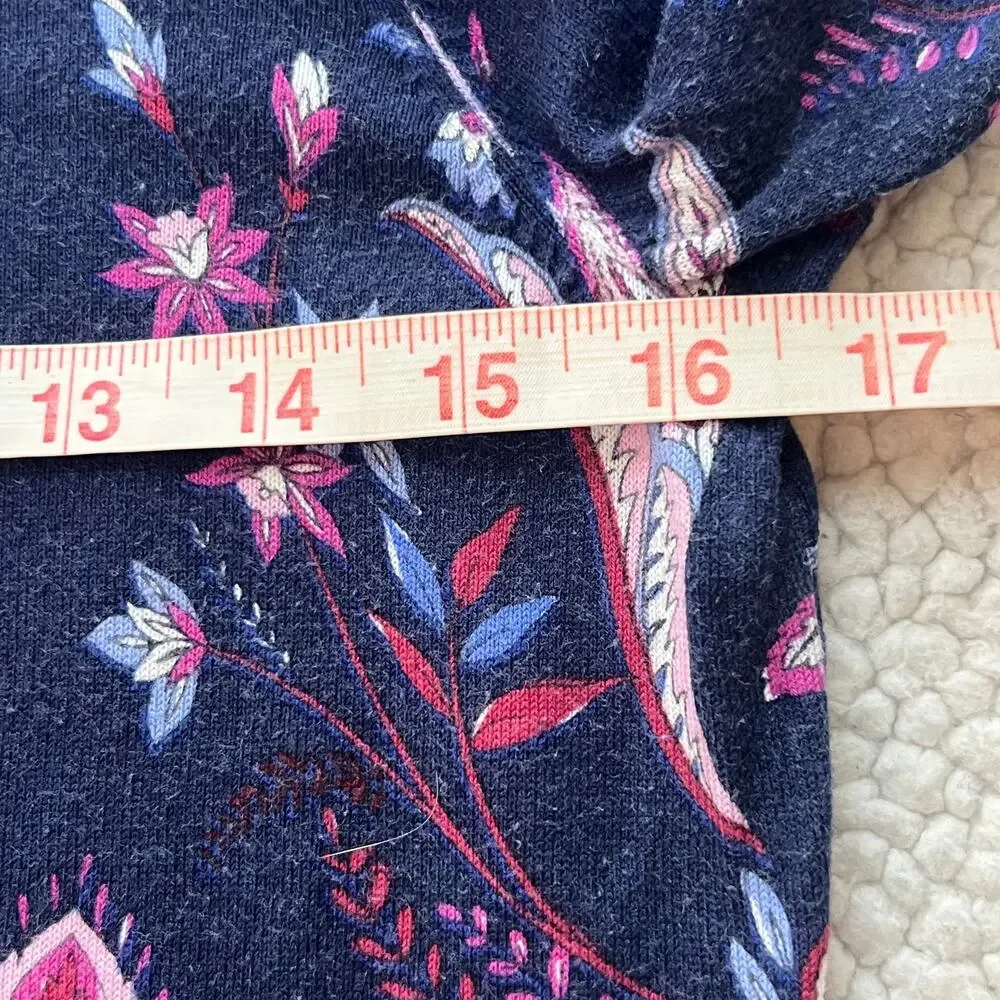 Talbots Navy Purple Paisley Button Up Cardigan Size Small - Picture 7 of 8